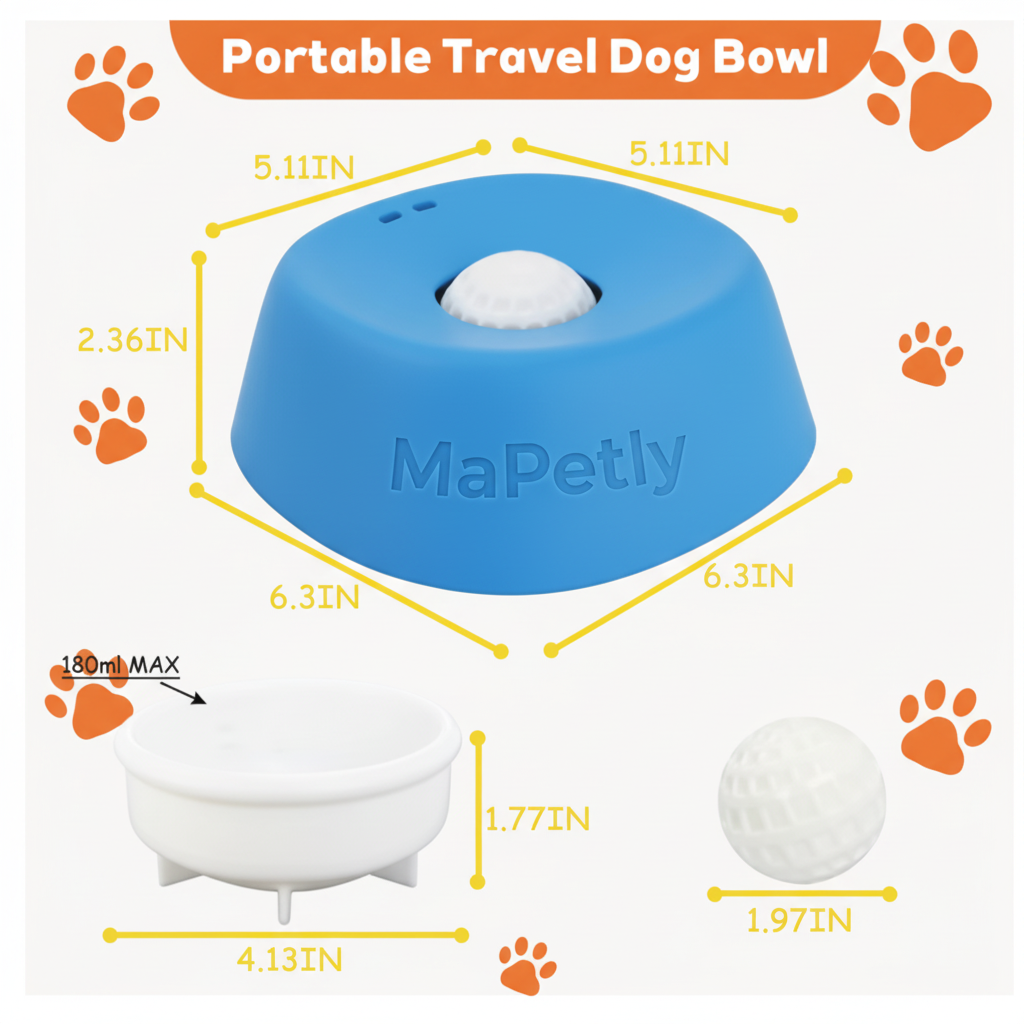 Dimensiones MaPetly con huellas naranjas